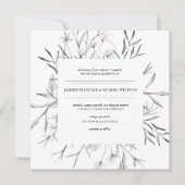 Rustige franse botanica Wedding Invitation Kaart (Voorkant)