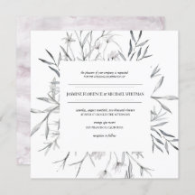 Rustige franse botanica Wedding Invitation