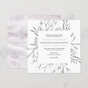 Rustige franse botanica Wedding Invitation Kaart
