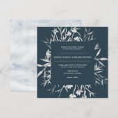 Rustige franse botanica Wedding Invitation Kaart (Voorkant / Achterkant)