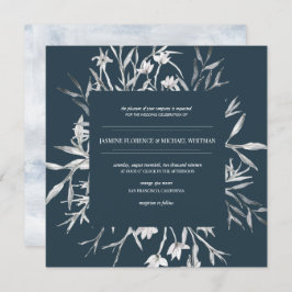 Rustige franse botanica Wedding Invitation Kaart