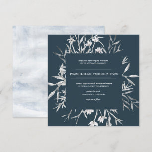 Rustige franse botanica Wedding Invitation Kaart