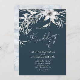 Rustige franse botanica Wedding Invitation Kaart