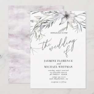 Rustige franse botanica Wedding Invitation Kaart