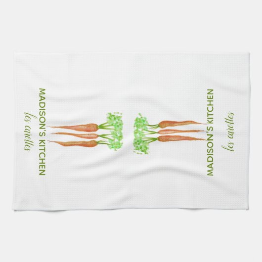 Rustige Franse persoonlijke Waterverf wortelt Theedoek (Horizontaal)