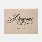 Rustige Franse Script Kraft Kijk | Bonjour Deurmat (Voorkant)