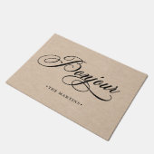 Rustige Franse Script Kraft Kijk | Bonjour Deurmat (Schuin)