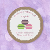 Rustige Franse Sticker op het etiket van Macarons