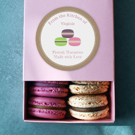 Rustige Franse Sticker op het etiket van Macarons
