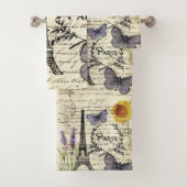  rustige franse vlinderparijs eiffeltoren bad handdoek (Insitu)