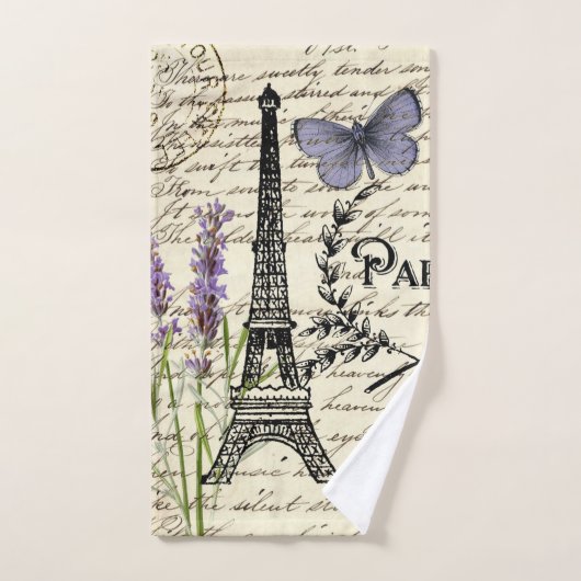 rustige franse vlinderparijs eiffeltoren bad handdoek (Handdoek)