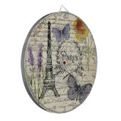 rustige franse vlinderparijs eiffeltoren dartbord (Voorkant Links)