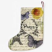 rustige franse vlinderparijs eiffeltoren kleine kerstsok (Achterkant)