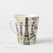 rustige franse vlinderparijs eiffeltoren latte mok (Linkerhoek)