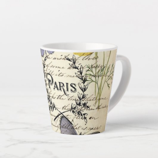 rustige franse vlinderparijs eiffeltoren latte mok (Rechterhoek)