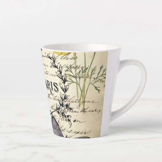 rustige franse vlinderparijs eiffeltoren latte mok (Rechts)