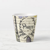 rustige franse vlinderparijs eiffeltoren latte mok (Voorkant)