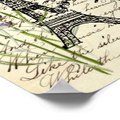  rustige franse vlinderparijs eiffeltoren poster (Hoek)