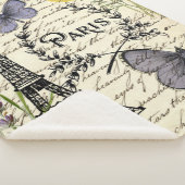 rustige franse vlinderparijs eiffeltoren sherpa deken (3/4)