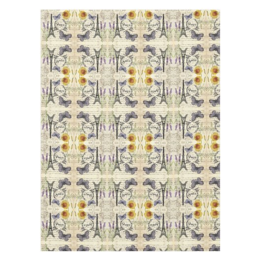  rustige franse vlinderparijs eiffeltoren tafelkleed (Voorkant)