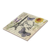 rustige franse vlinderparijs eiffeltoren tegeltje (Zijkant)