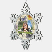 rustige franse vlinderparijs eiffeltoren tin sneeuwvlok ornament (Rechts)