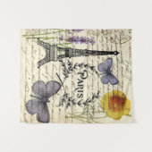  rustige franse vlinderparijs eiffeltoren wandkleed (Voorkant (horizontaal))