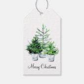 Rustige  Galvanized Bucket met kerstboom Cadeaulabel (Voorkant)