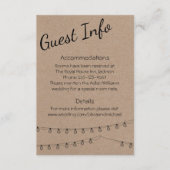 Rustige gastinformatie met lichten op kraft informatiekaartje (Voorkant)