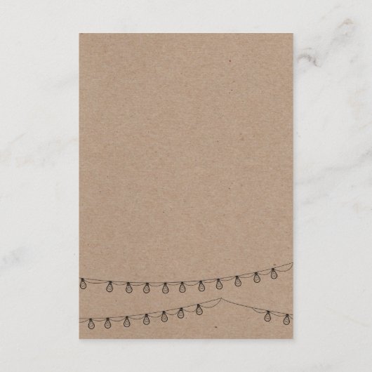 Rustige gastinformatie met lichten op kraft informatiekaartje (Achterkant)