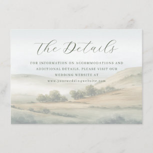 Rustige gedempte aquarel landschap informatiekaartje