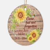 Rustige gedenksteen maar niet vergeten zonnebloem keramisch ornament (Links)