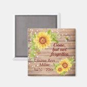 Rustige gedenksteen maar niet vergeten zonnebloem magneet (Voorkant / Achterkant)