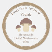 Rustige gedroogde paddenstoelen Etiket Sticker (Voorkant)