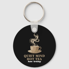 Rustige Geest Heete Thee Minimalistisch Premium Es Sleutelhanger