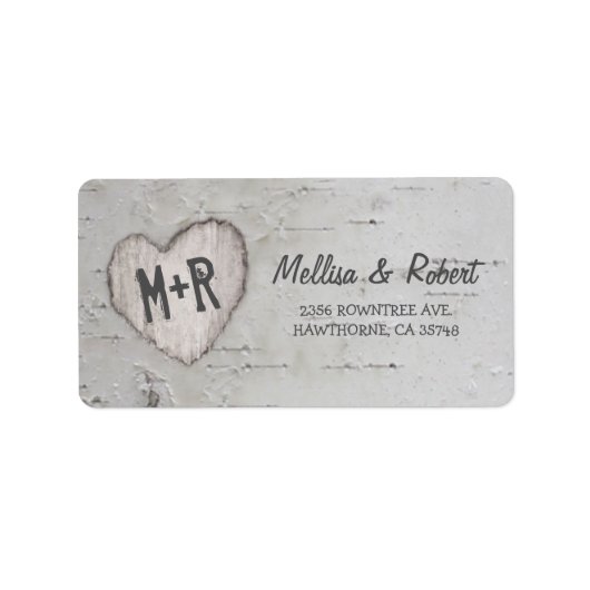 Rustige gekerfde vogelboom etiket (Voorkant)