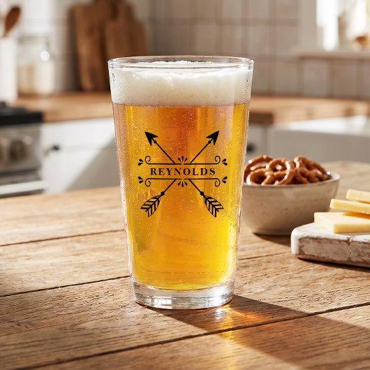 Rustige gekruiste pijlen met naam ID615 Glas