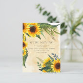 Rustige Gele Bruine Zonnebloemen Wonen Elders Briefkaart (Staand voorkant)