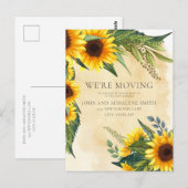 Rustige Gele Bruine Zonnebloemen Wonen Elders Briefkaart (Voorkant / Achterkant)