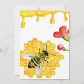 Rustige gele honingraat Roodkuit Baby shower van b Kaart (Achterkant)