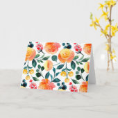 Rustige gele Oranje Waterverf bloemen blanco Kaart (Gele Bloem)