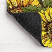 Rustige  Gele Oranje Zonnebloemen Muismat (Hoek)