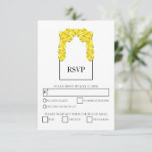 Rustige gele rozen RSVP-Kaarten RSVP Kaartje (Staand voorkant)