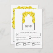 Rustige gele rozen RSVP-Kaarten RSVP Kaartje (Voorkant / Achterkant)