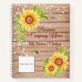 Rustige Gele Sunflower Custom Business Notitieboek (Voorkant)