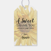 Rustige Gele Zonnebloem Dank u Vrijgezellenfeest Cadeaulabel (Achterkant)