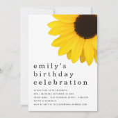 Rustige Gele Zonnebloem Elke Age Birthday Party Kaart (Voorkant)