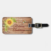 Rustige Gele Zonnebloem Gepersonaliseerd Bagagelabel (Voorkant horizontaal)