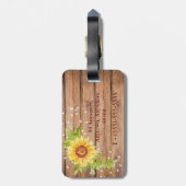 Rustige Gele Zonnebloem Gepersonaliseerd Bagagelabel (Achterkant verticaal)