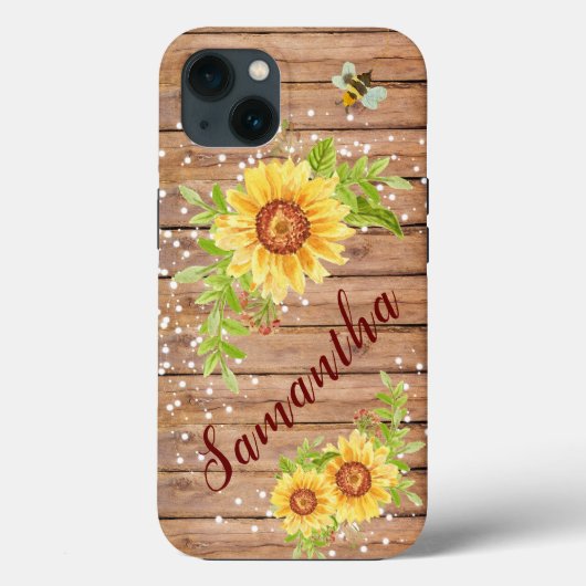 Rustige Gele Zonnebloem Gepersonaliseerd Case-Mate iPhone Case (Achterkant)
